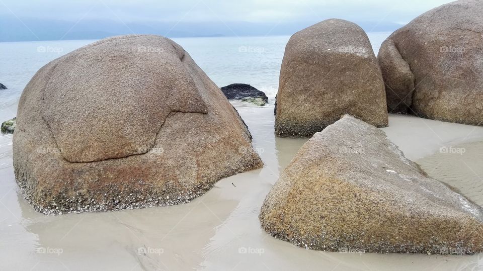Natural stones. Daniela’s beach. Florianopolis Brazil 