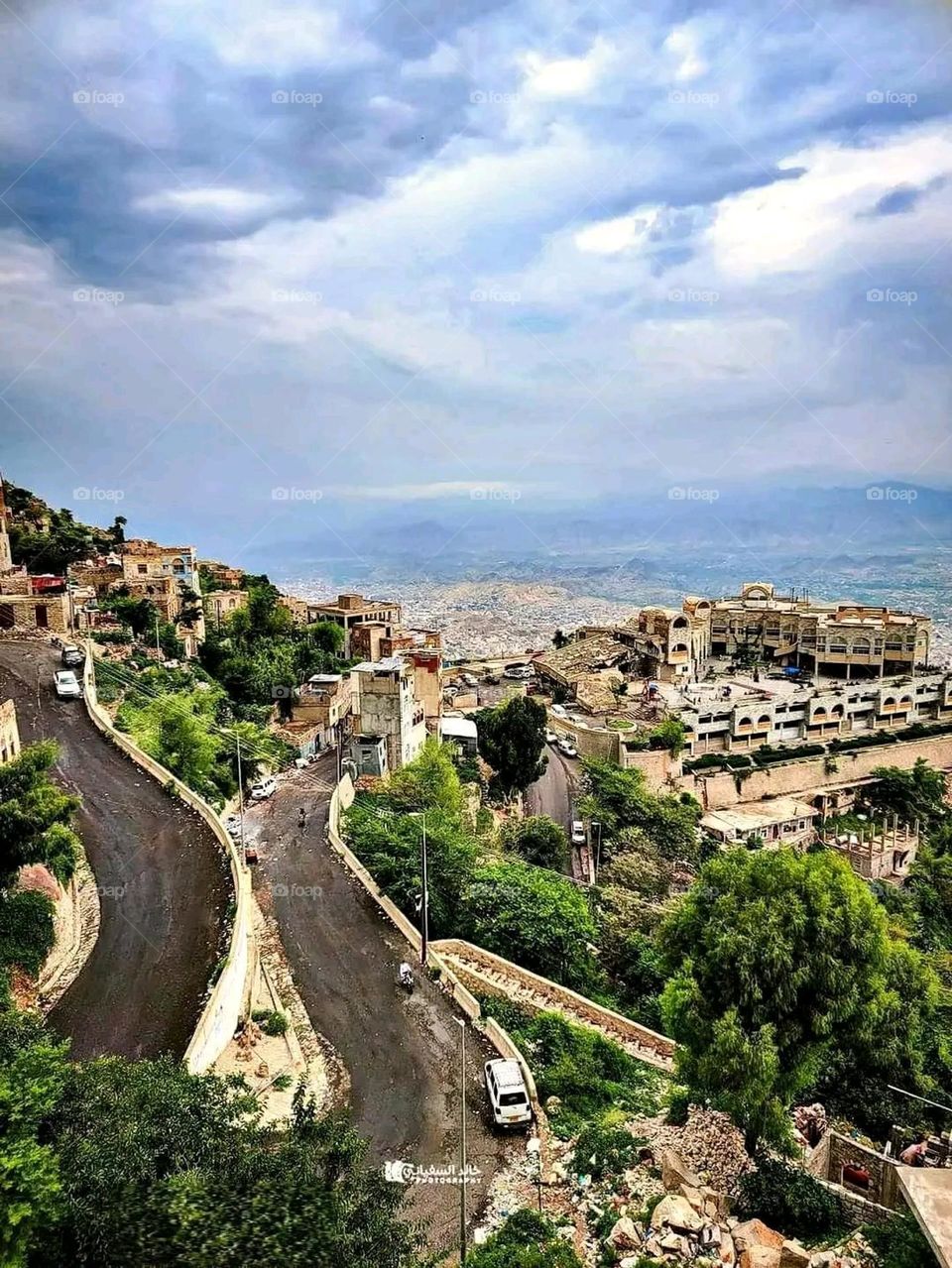 Glory be to God, the magnificent and picturesque view and the natural green trees are a view that is nothing more wonderful than it