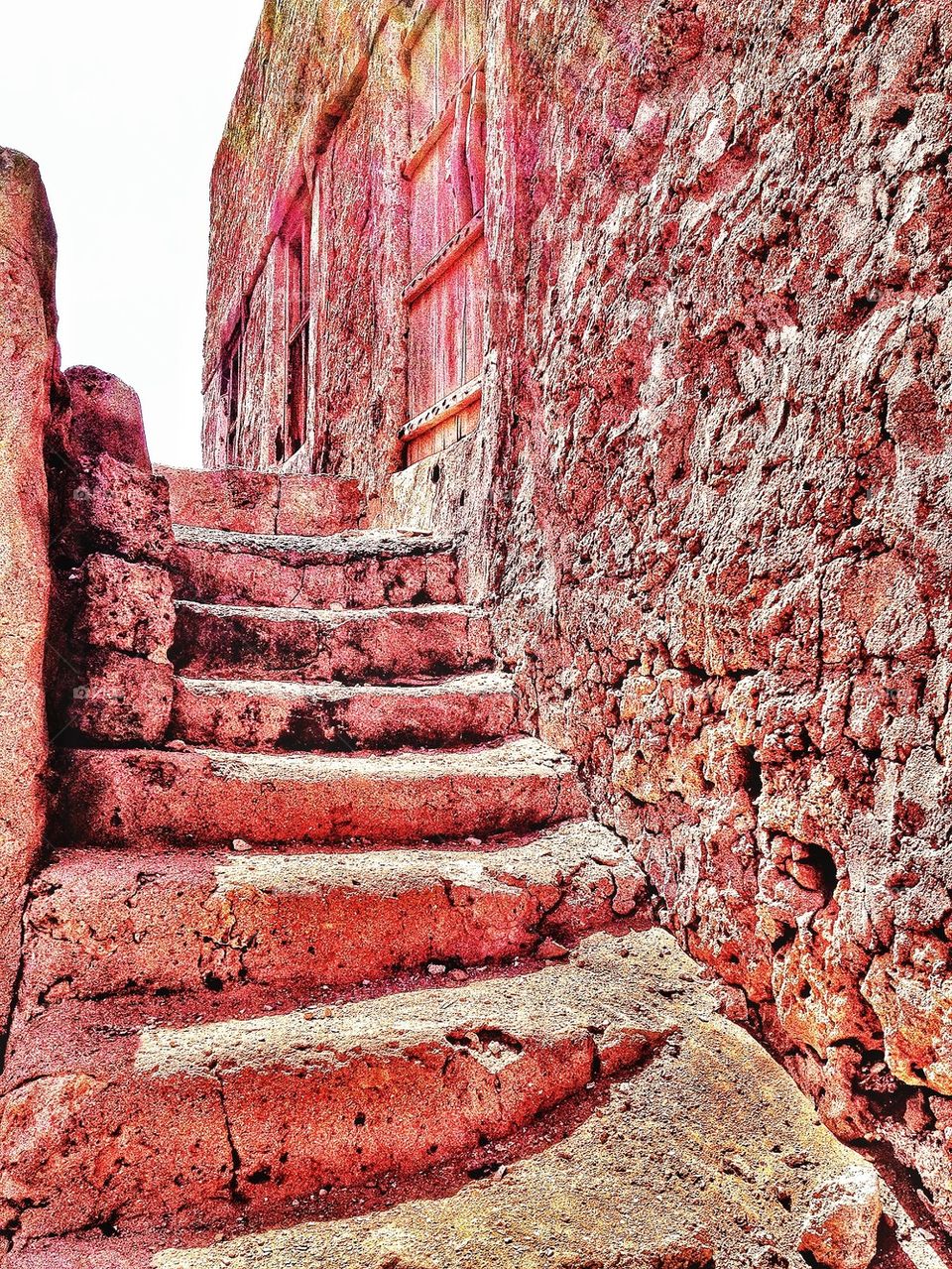 Stairs to mud house