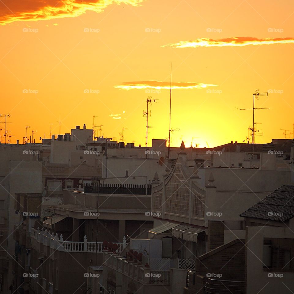 Takterassen . Skymning i Torredeija