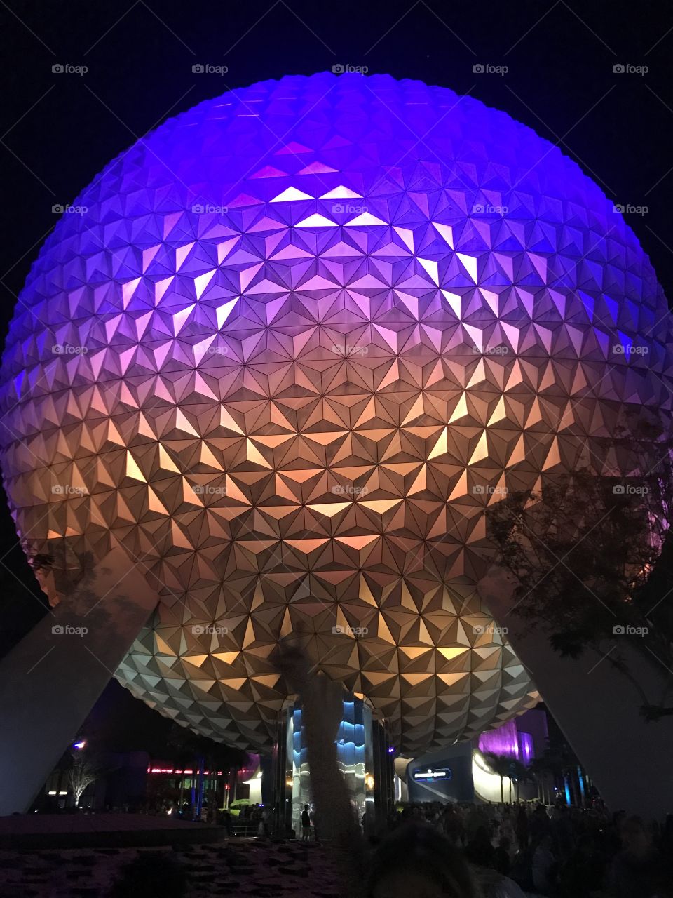 The beautiful Epcot ball at Walt Disney World