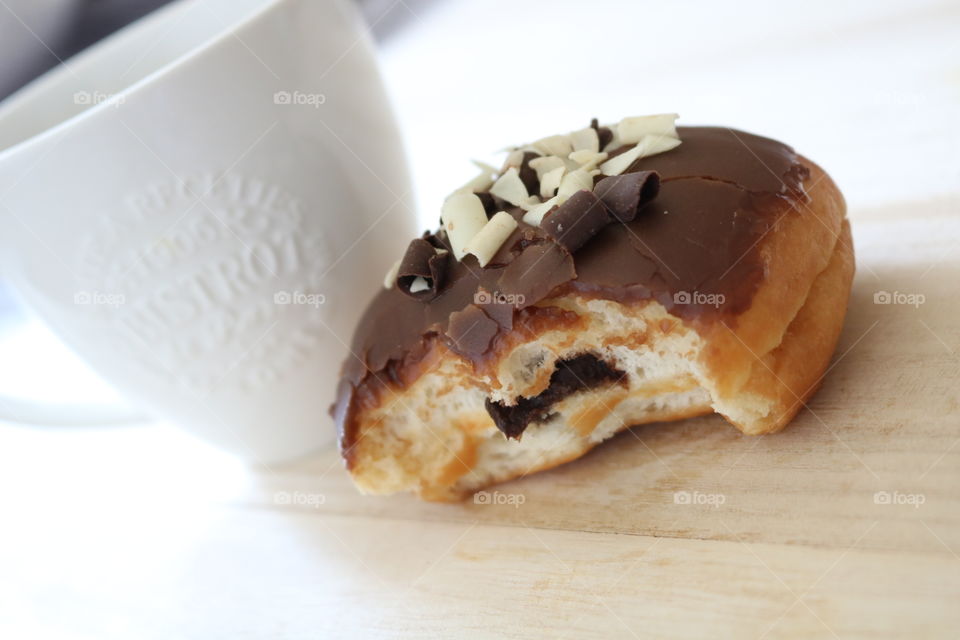 Chocolate Donut and coffee