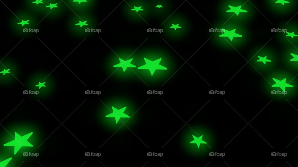green glowing stars