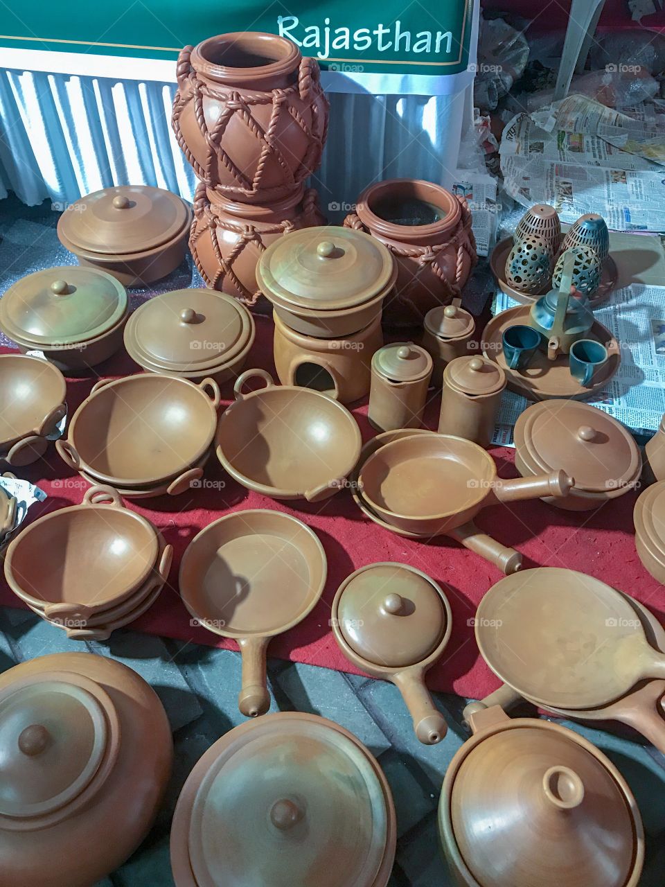 Clay pottery cookwares in various shapes ..