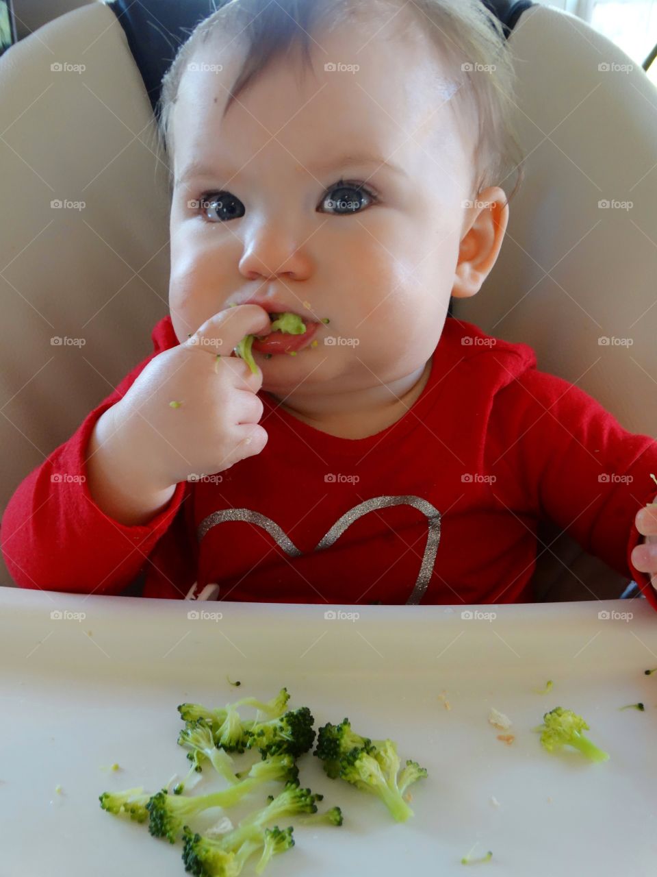 Baby Eating Broccoli
