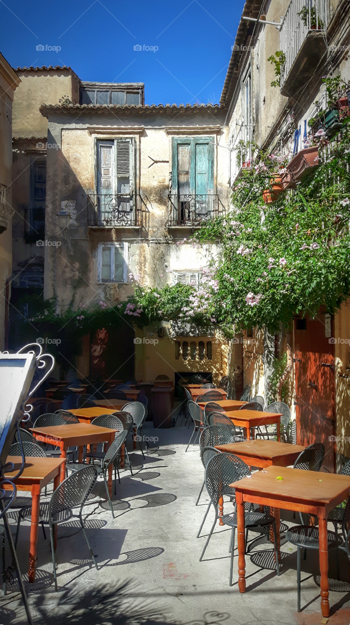 Old house and restaurant in Tropea, Italy