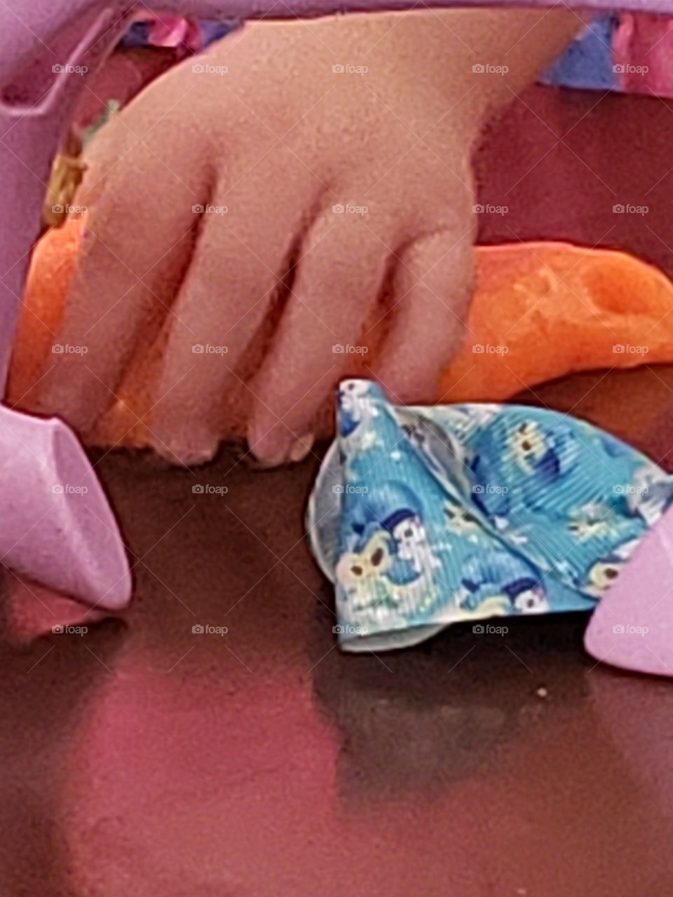 little hands playing with slime