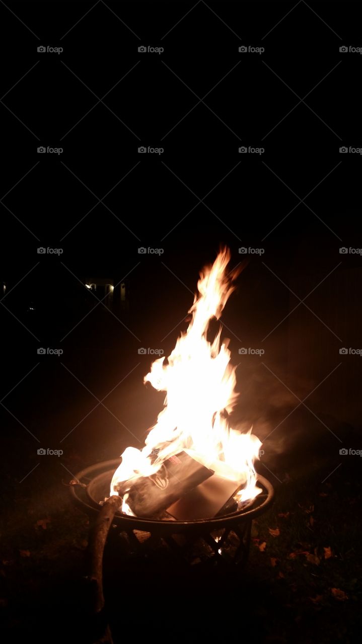 bonfire on a fall bight