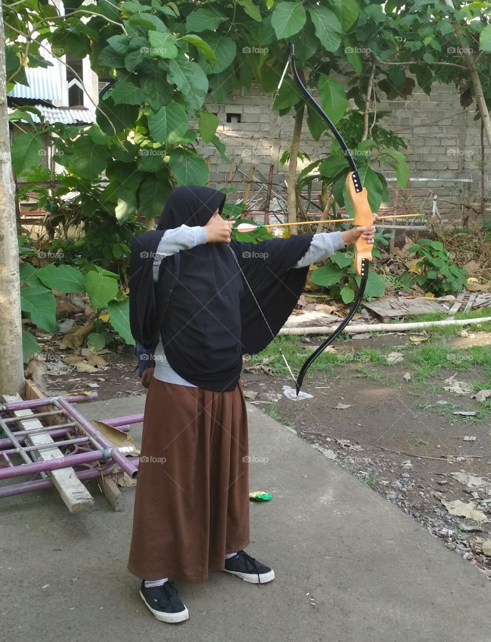 Moslem student... Archery practice