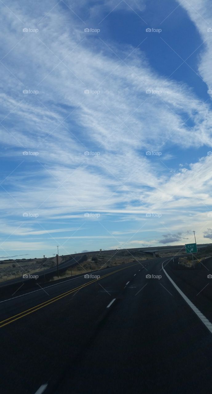 open roads with mysterious clouds and open roads