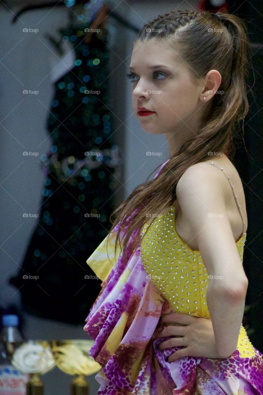 Portrait Of Young Female Dancer During Dance Contest