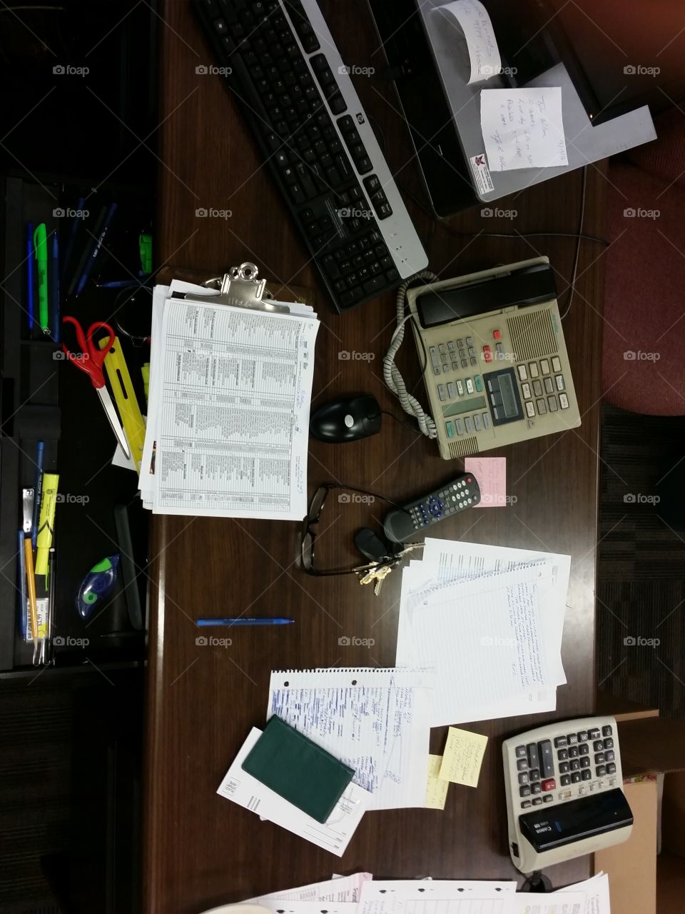 messy work desk