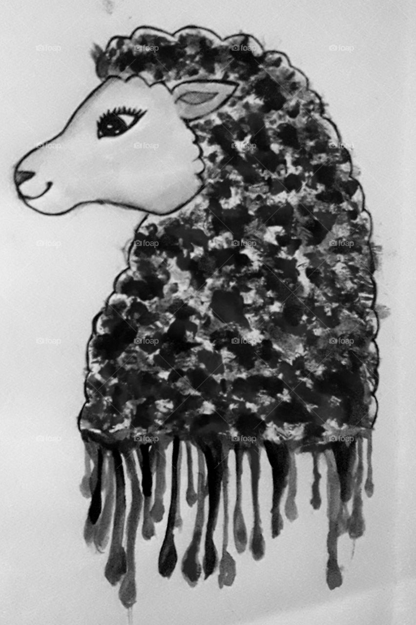 creative black and white sheep made by annapurna