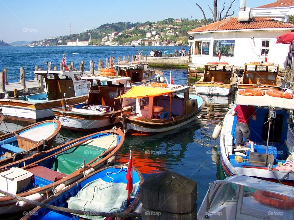 Marina in Istanbul along the Bosporus; Turkey