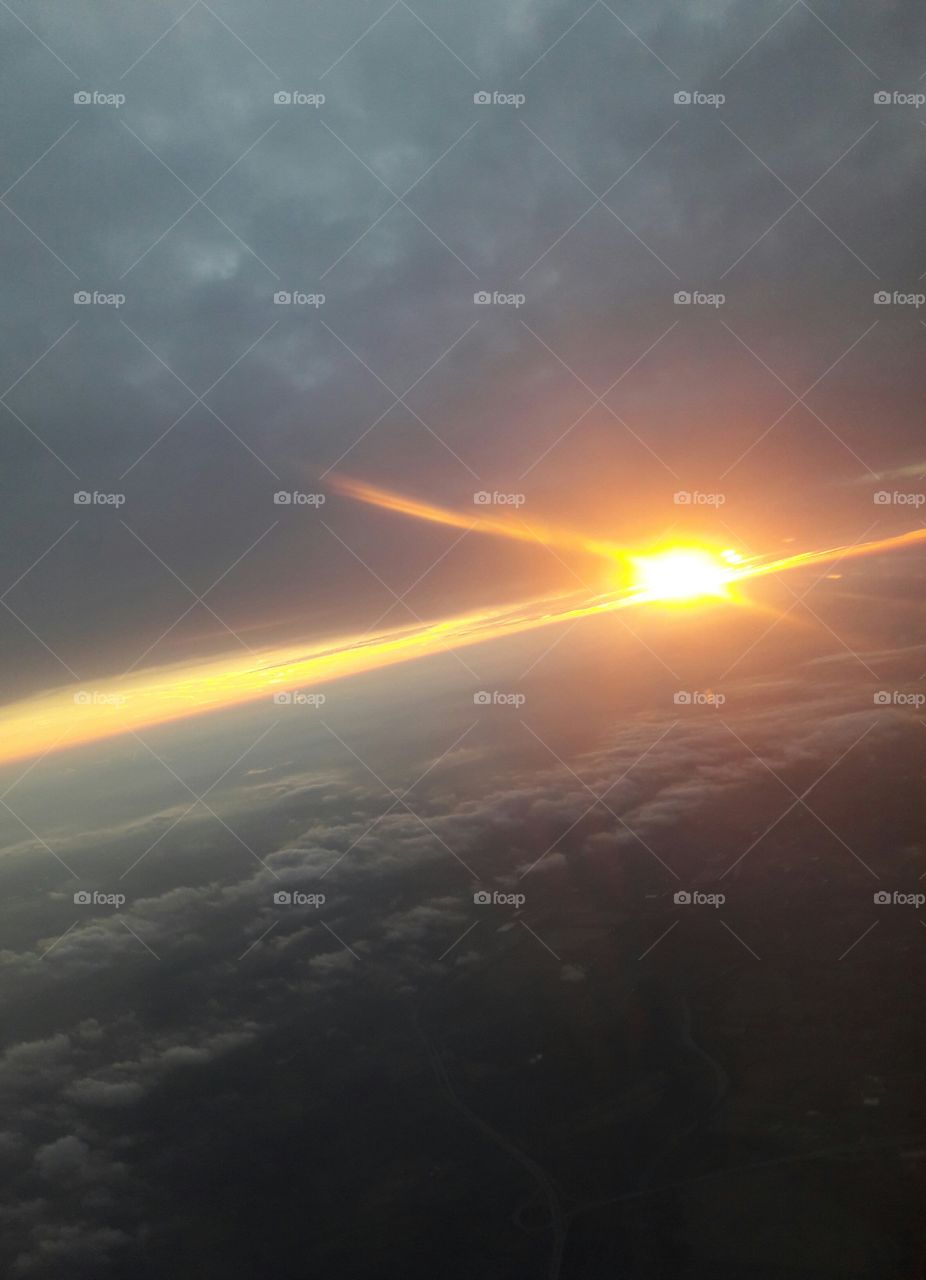 High angle view of sunset