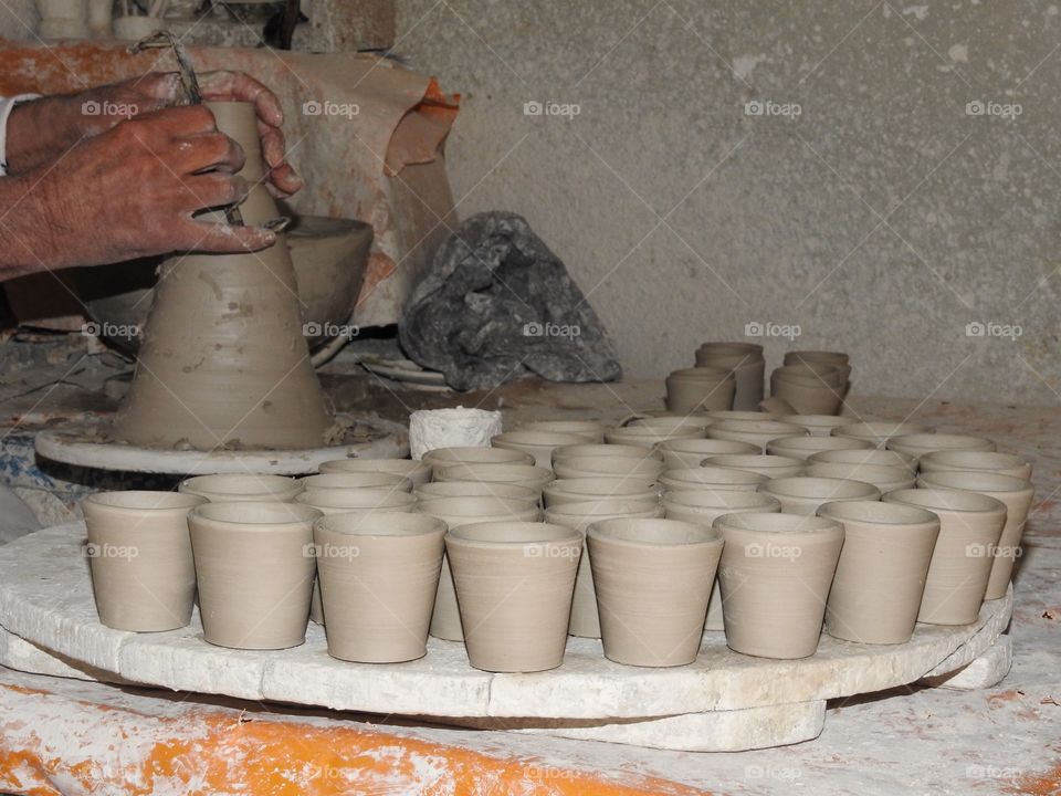 Coffee cups in making