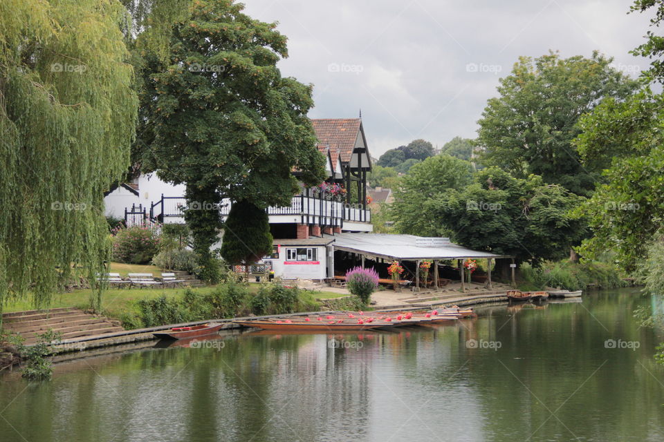 riverside boathouse in Bath spa, UK