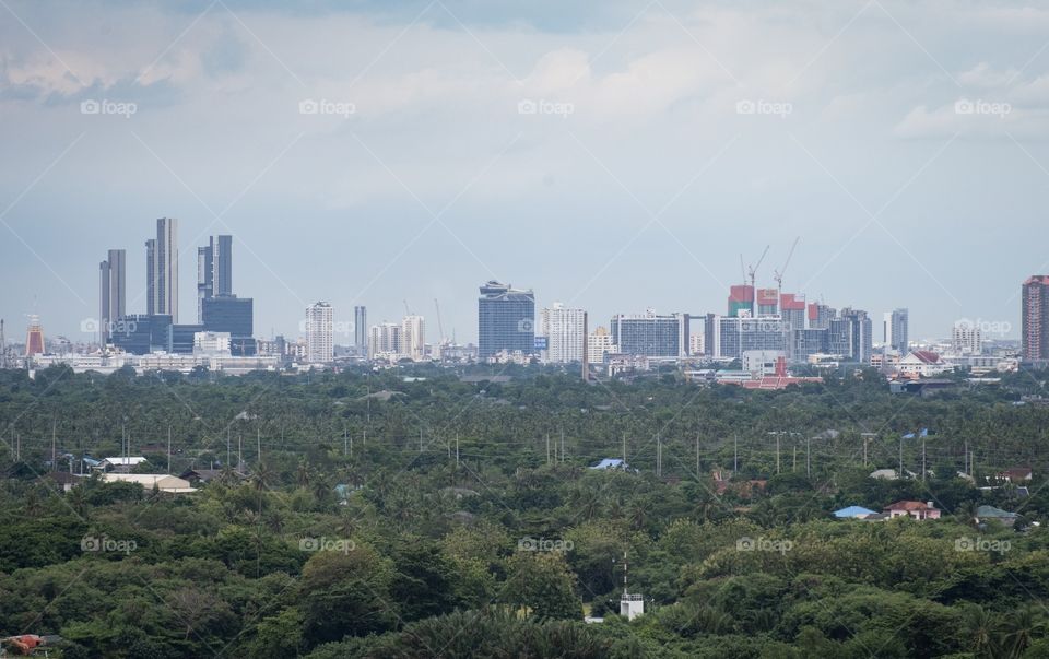 Big green zone in Bangkok Thailand