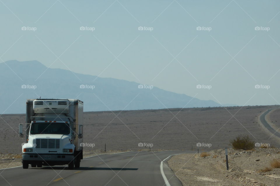 Truck on the road,death valley