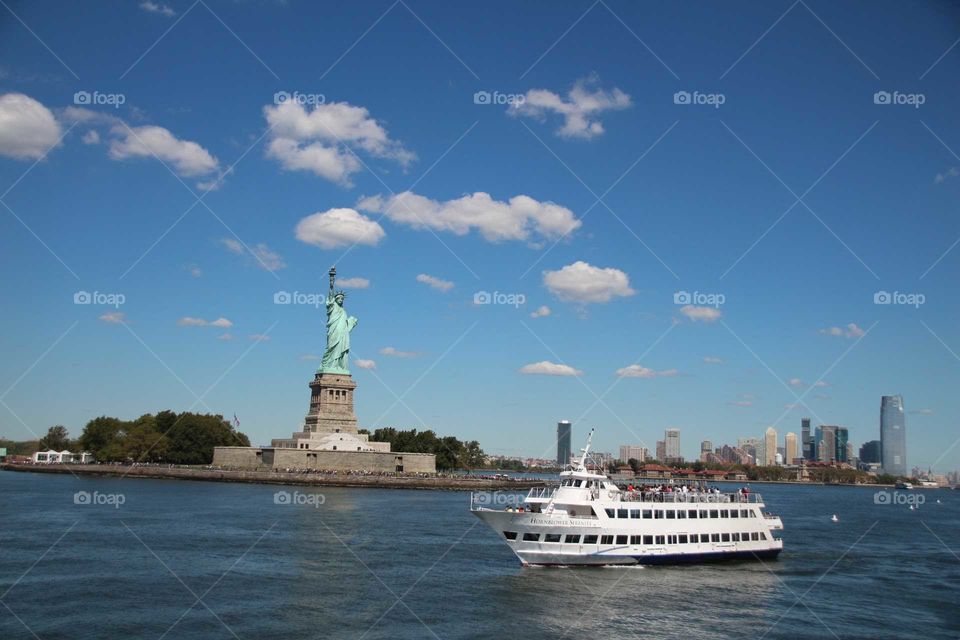 ferry near the statue of liberty