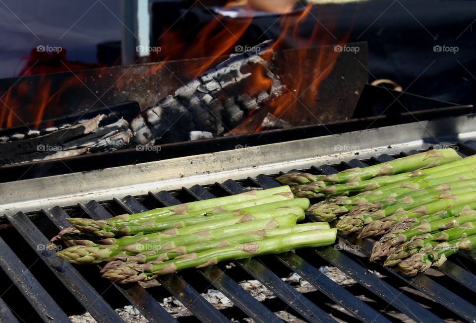 Barbeque asparagus.