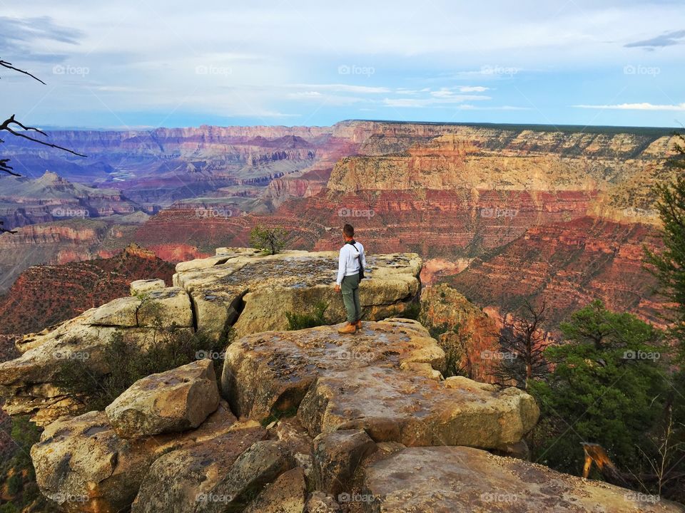 In the middle of Gran canyon. I am in the middle of Gran canyon