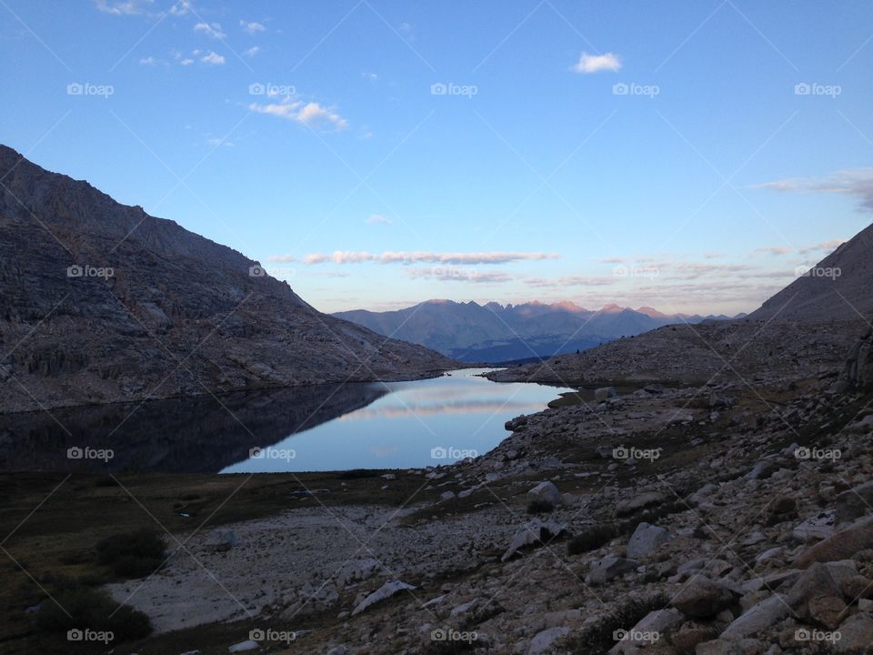 Guitar Lake. View of Guitar Lake on way to Mt Whitney