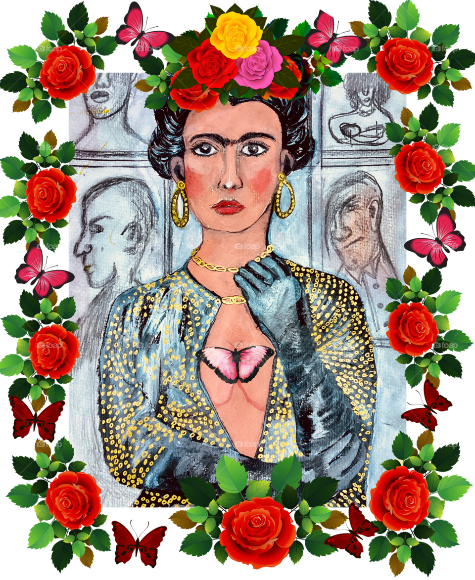 Diseño hecho para tienda online dibujado y pintado a mano,le coloqué rosas alrededor,este diseño  a la venta en Shinestroves Redbubble.com también en LuluCybril TeePublic.com   Shinestroves latostadora .com tres tiendas online,quieres pasar a mirar?