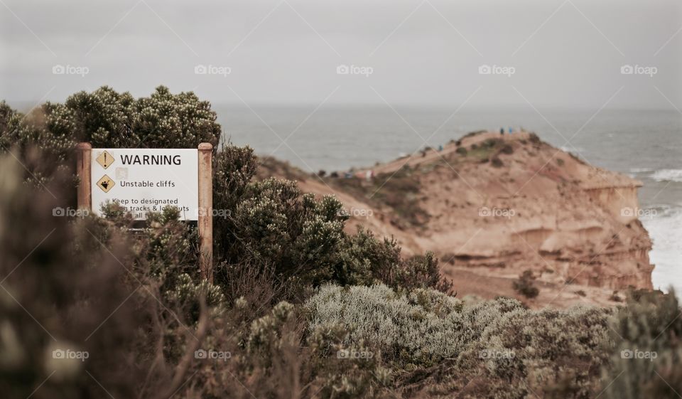 Warning: Unstable Cliffs - 12 Apostles Australia 