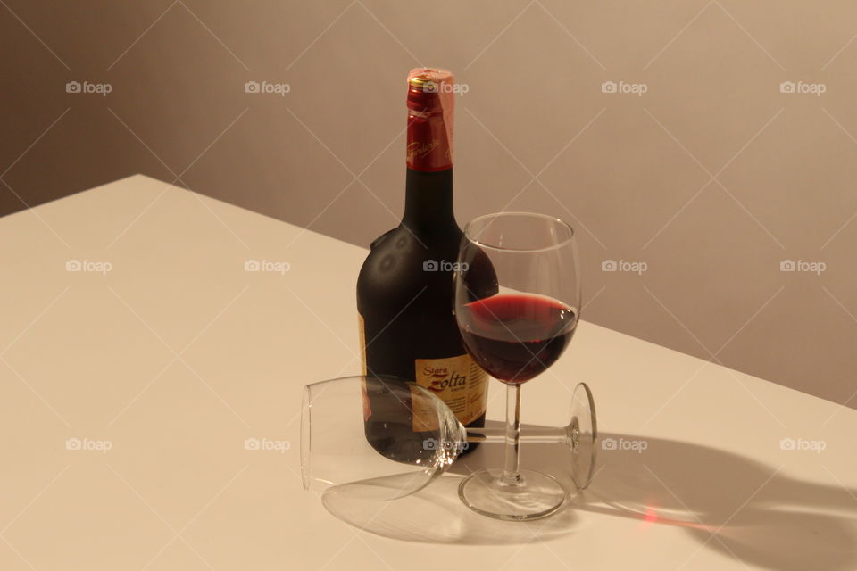 A bottle of wine