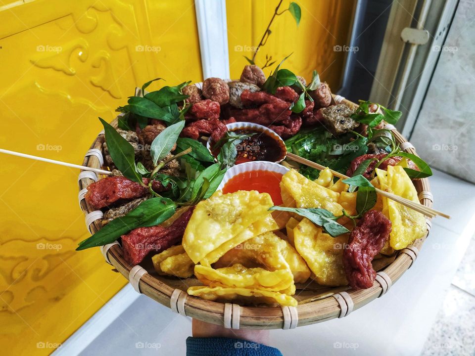 Fried food is a popular snack in Vietnam