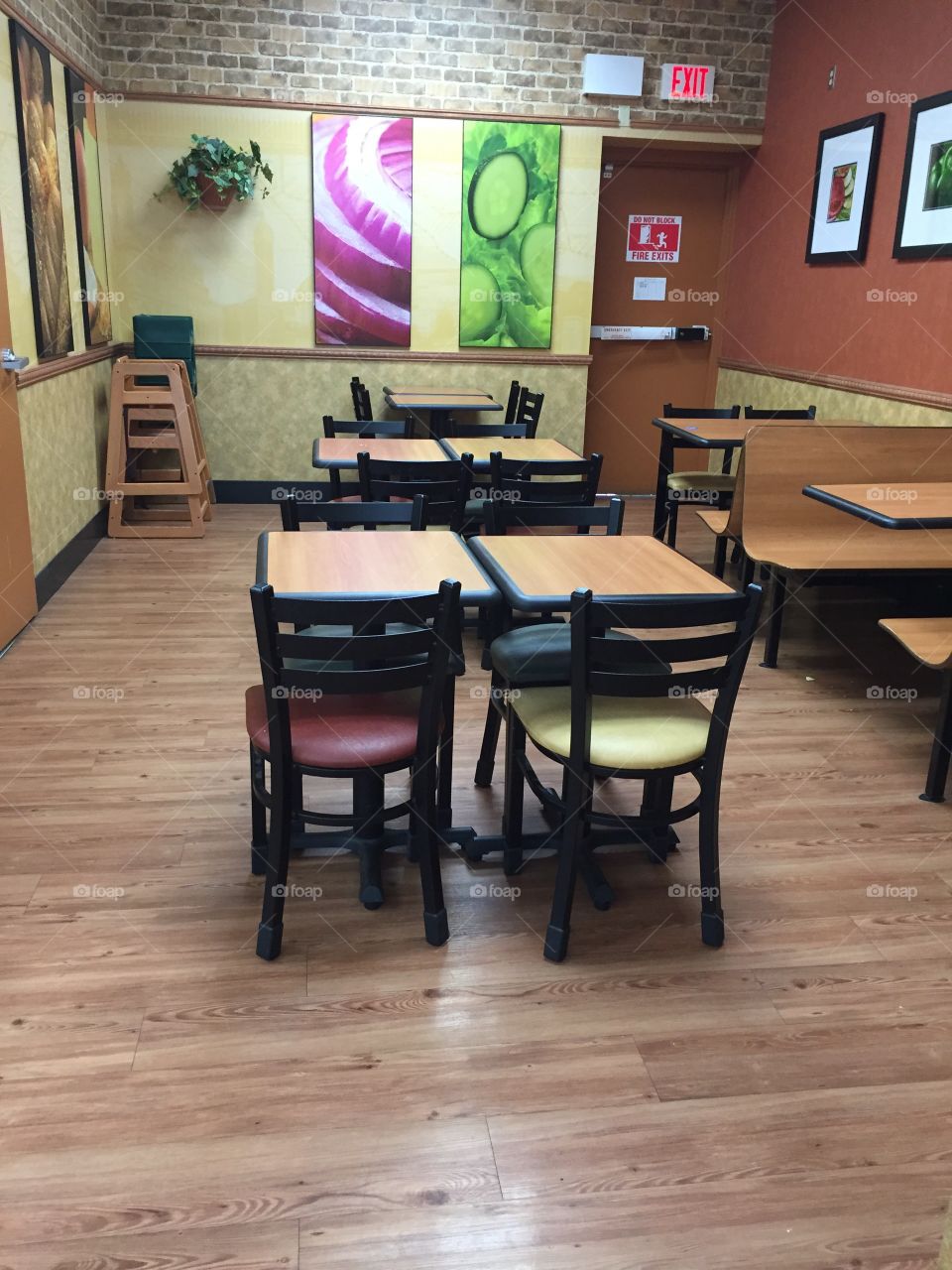 Subway . An empty subway shop.