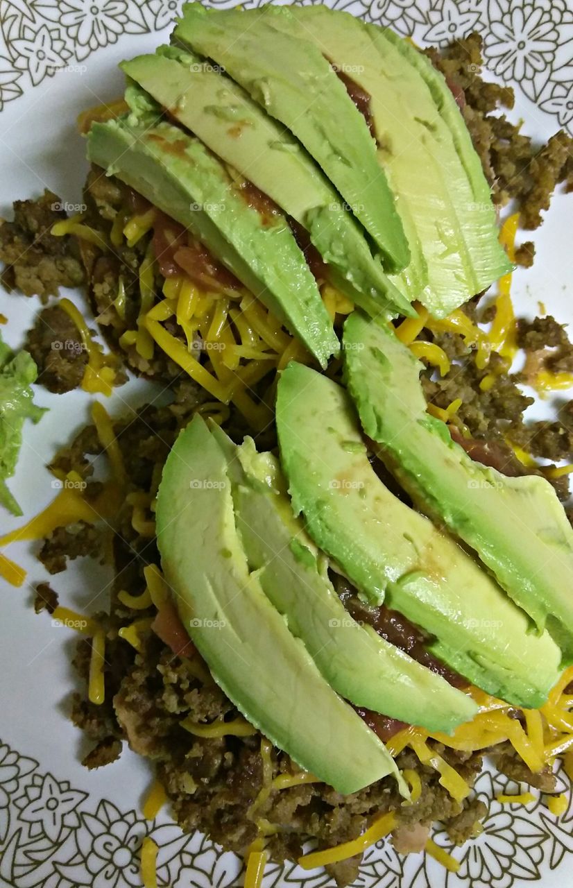 tostadas topped with delicious avocados