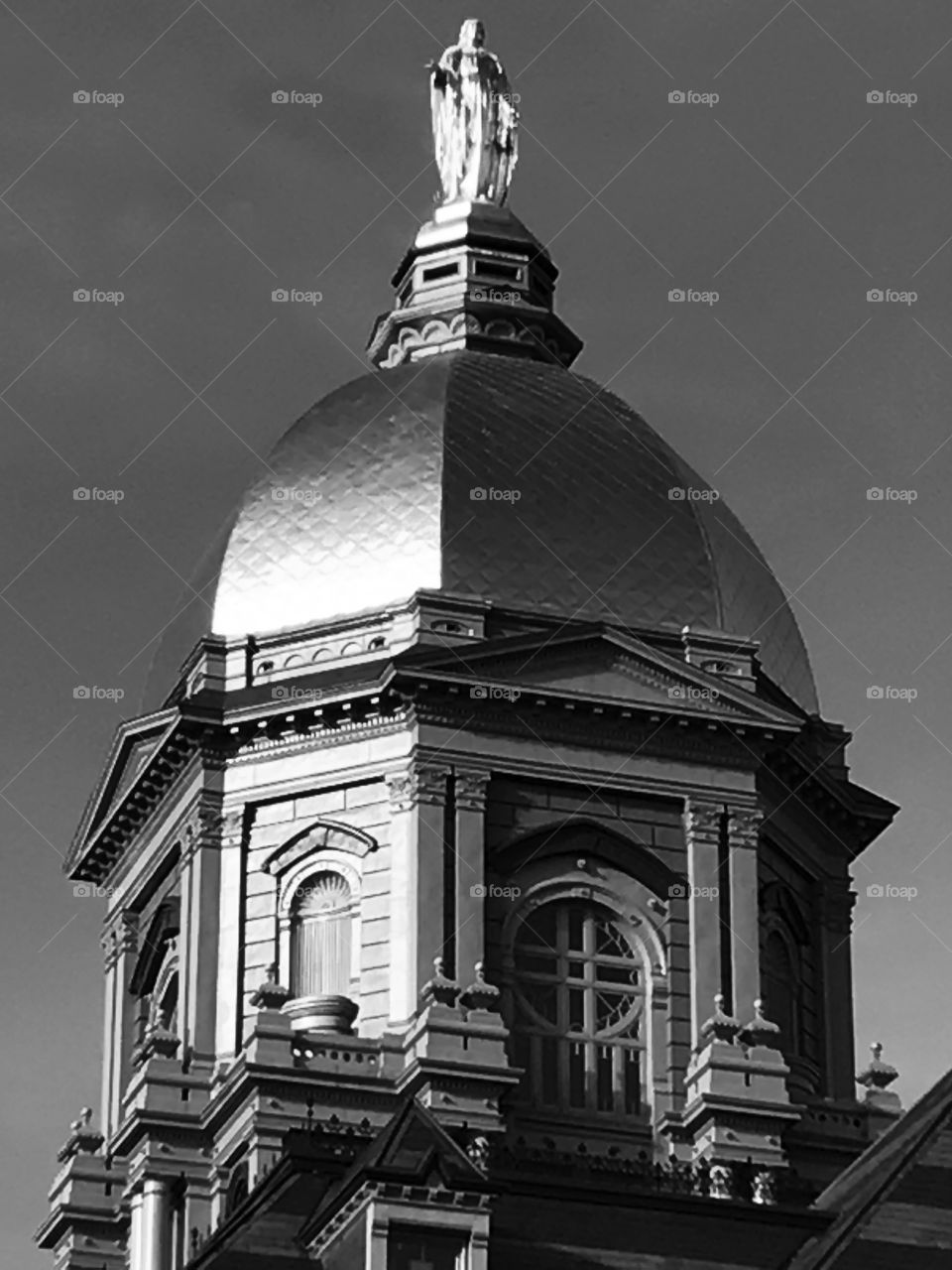 Black and White dome at Notre Dame