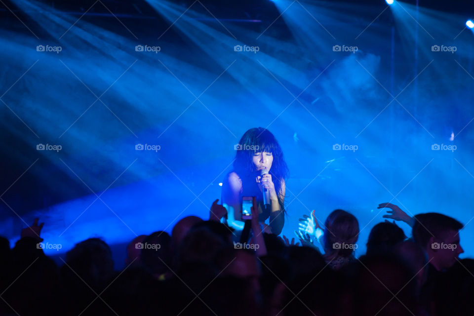 Swedish popstar Loreen is performing in a nightclub in Sweden. Loreen won Eurovision song contest 2012 with the song Euphoria.