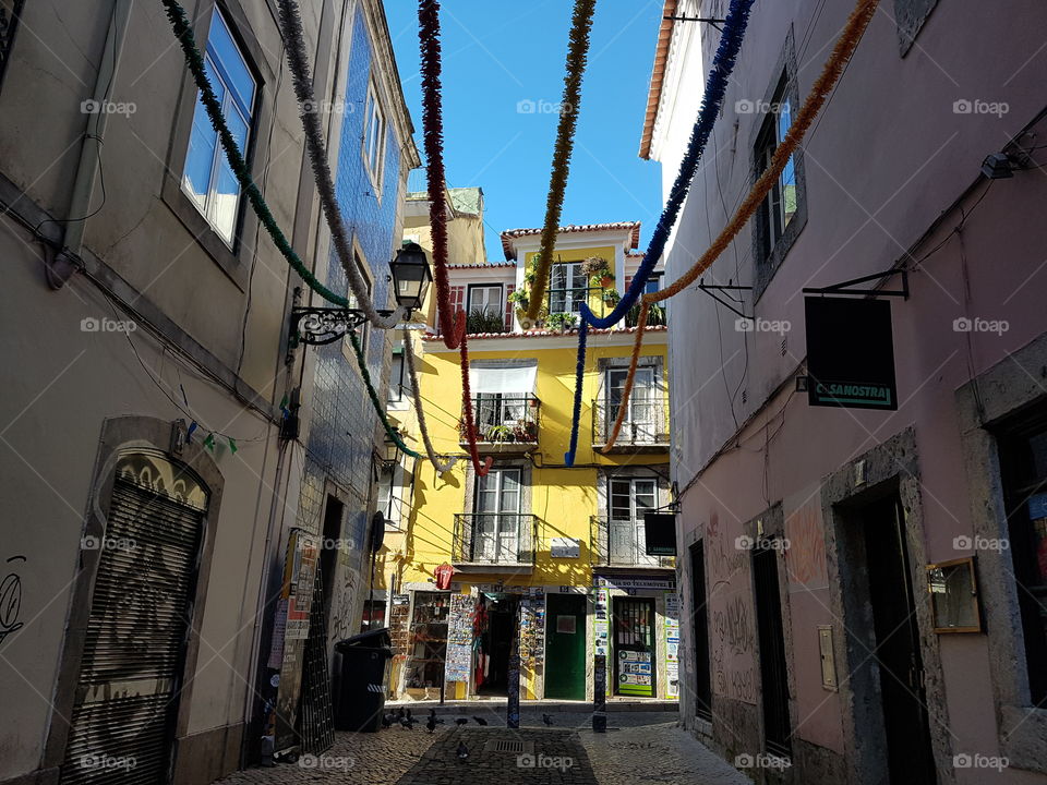 Decorated streets of Lisbon