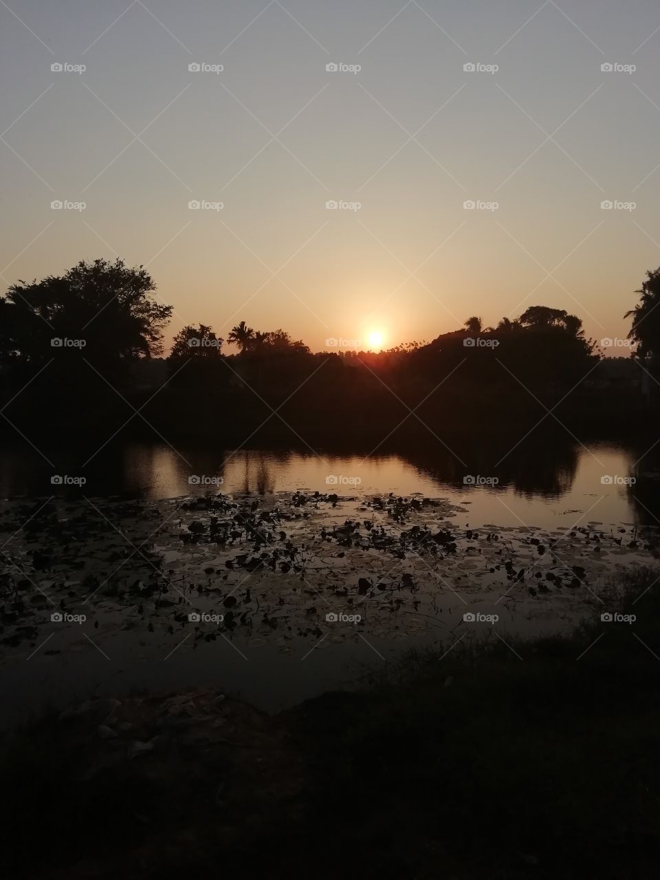 What a beautiful sunset. Enjoy the evening by the lake side 🌅👍😍