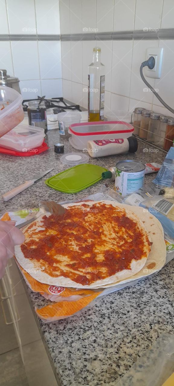 Fazendo pizzas