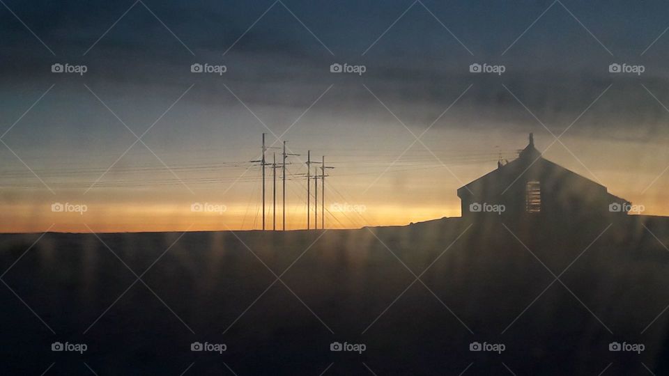 view from a dirty car window