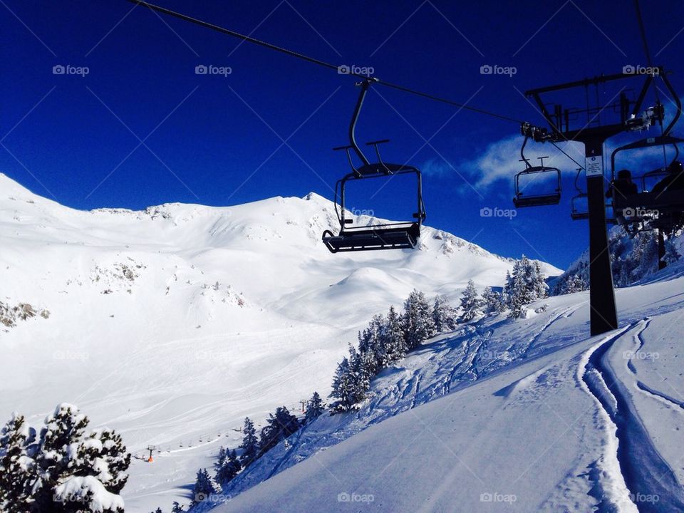 Chairlift on a clear day