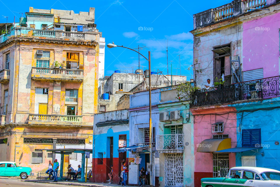 Buildings in old Havana Cuba 