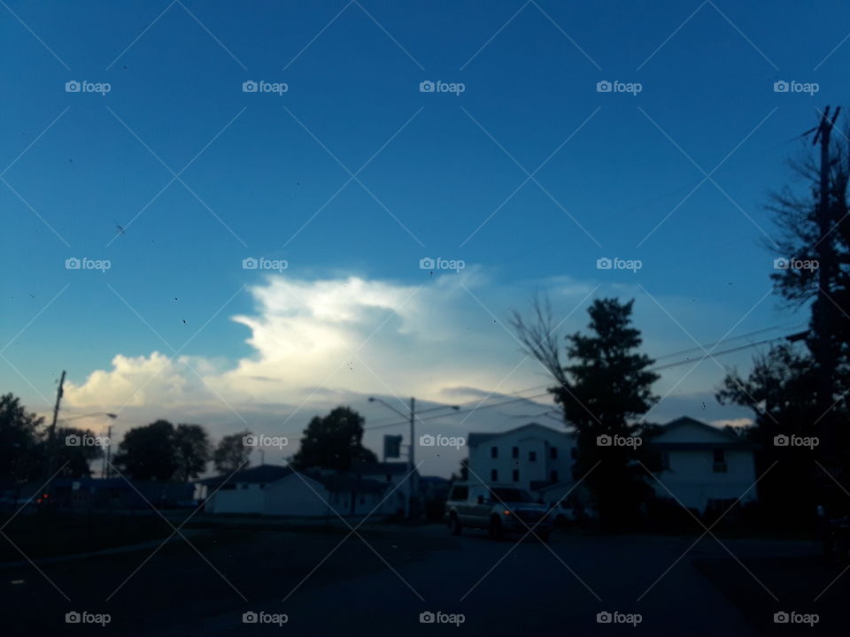 white clouds on lake erie