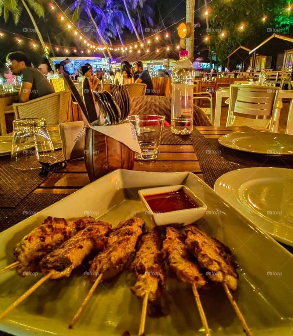 Thai Chicken in Satay restaurant- Gao, India