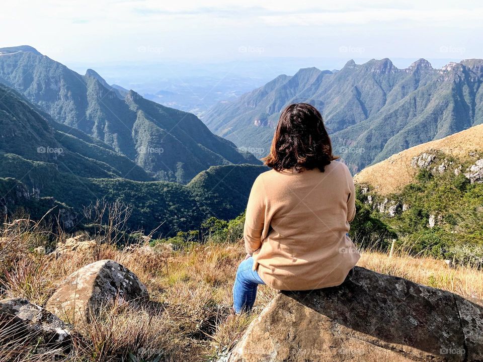 Woman admiring the canyons