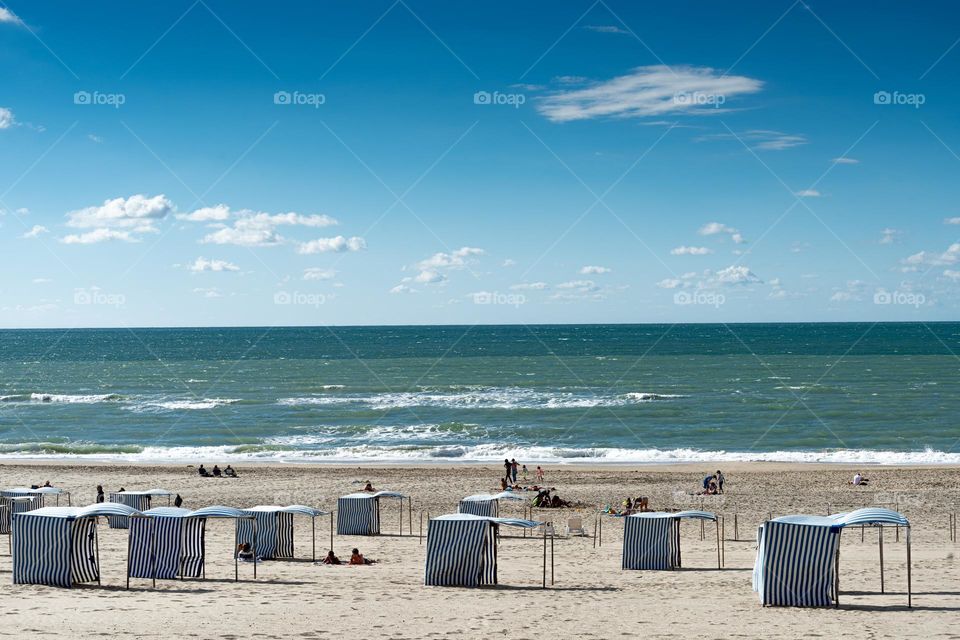 Beach of soulac in summer in France