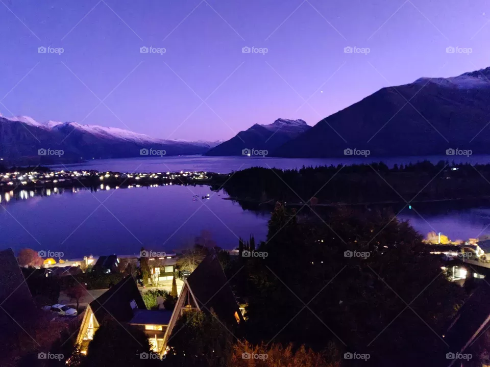 Sunset at Queenstown, South New Zealand