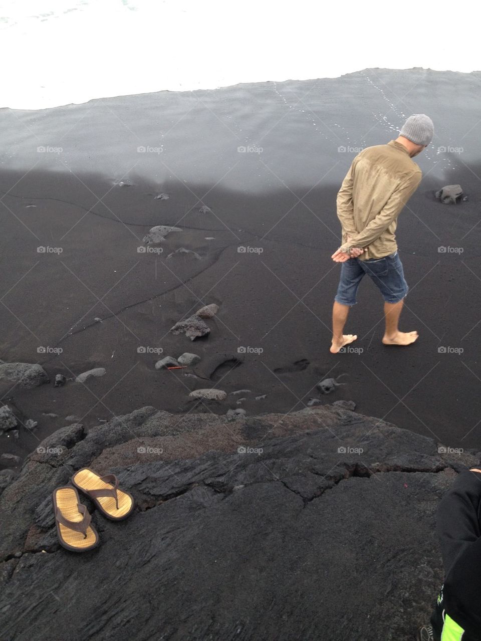 Black sand beach