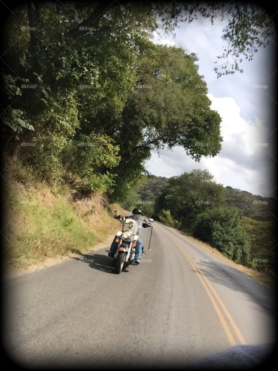 Riding in Texas. This is a friend of mine riding three roads called the three sisters in Texas