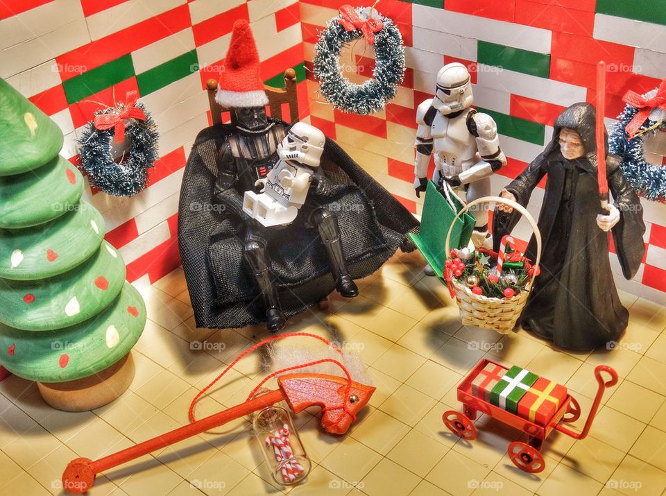 Darth Vader Santa Claus Diorama. Star Wars Season's Greetings