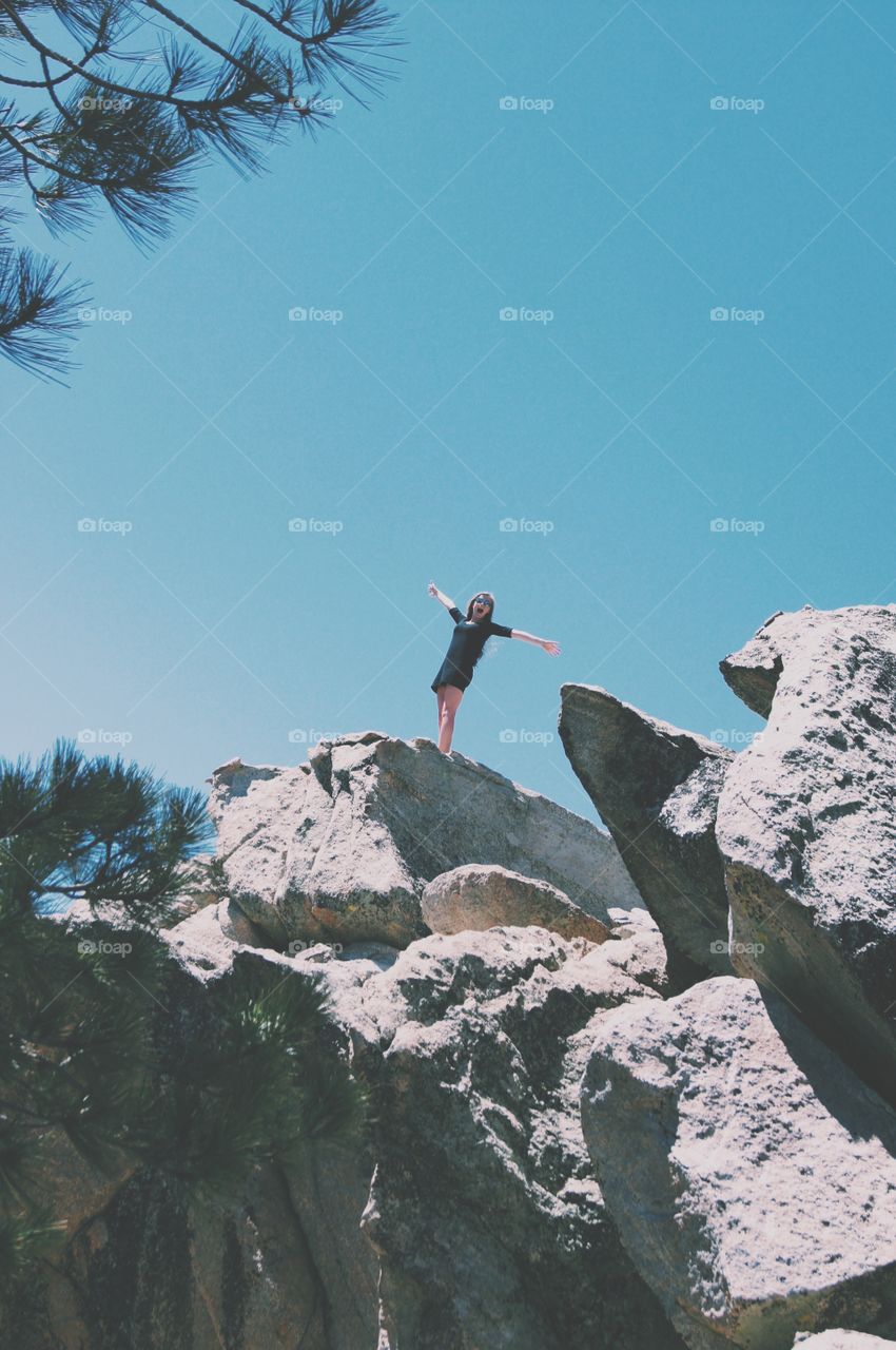 Emily on top of a mountain in Palm Springs